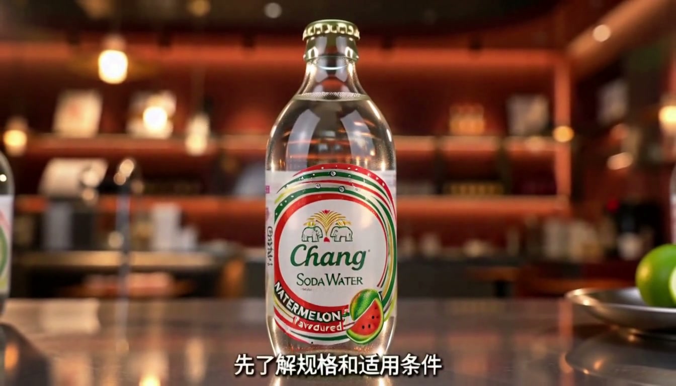玻璃瓶气泡水口播成片分镜帧:行动引导镜头